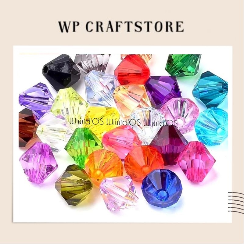 {WPC} ( 1 biji ) KRISTAL SWAROVSKI BICONE 6 mm WP CRAFT STORE