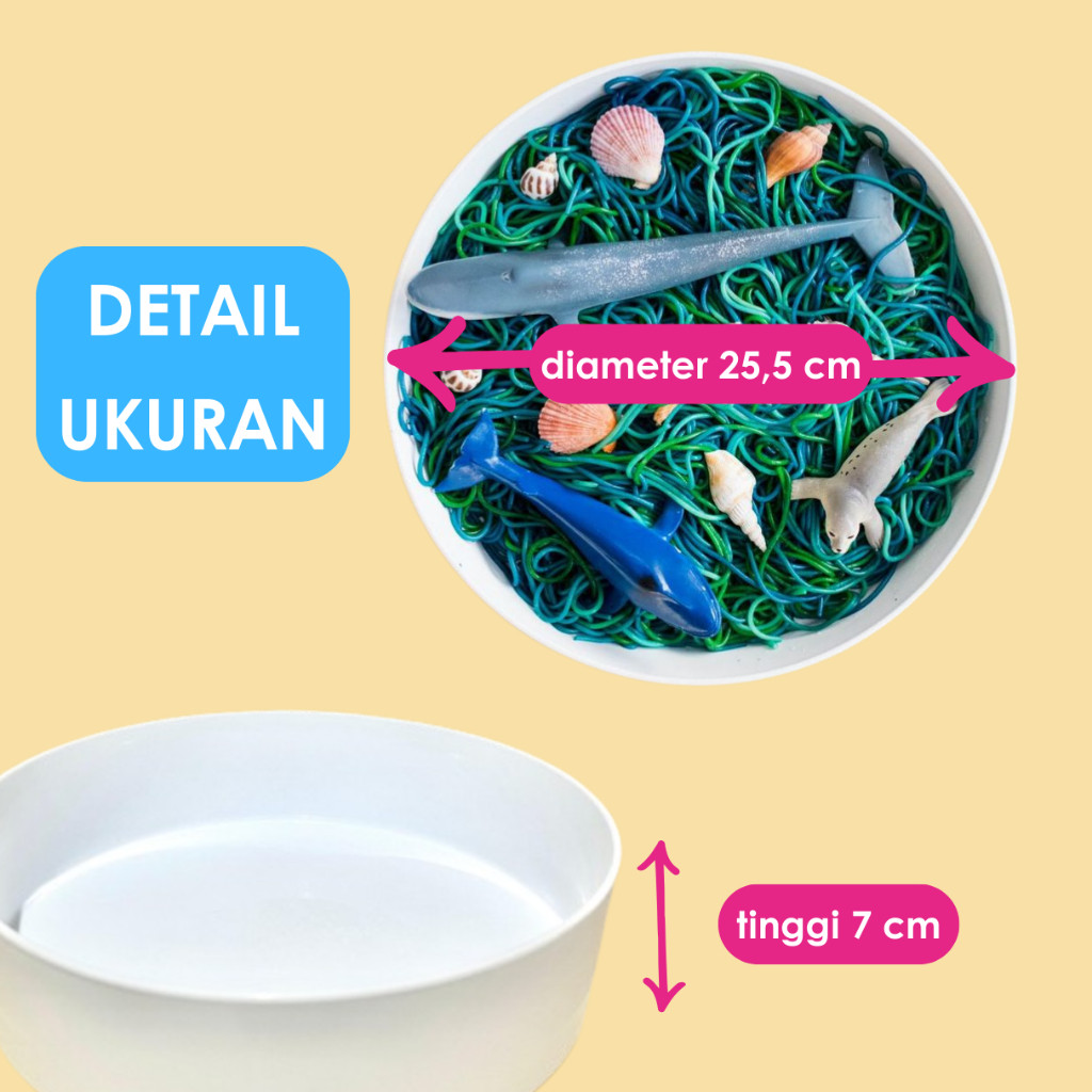 Nampan Sensory Play TRAY | Sensory Bin | Sensory Tray | Wadah Main Sensori | Sensory Tray Bulat Puti