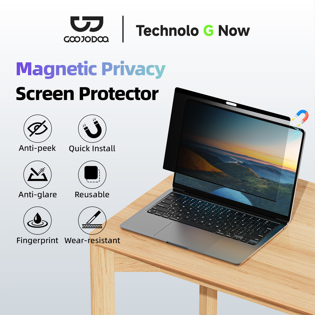 GOOJODOQ For  for MacBook Air/pro 13.3/13.6/14.2inch Magnetic Anti Peeping Film Easy to Install and 