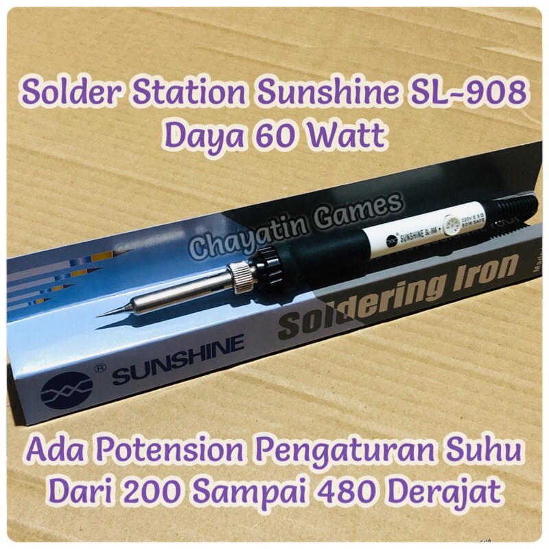 Solder Station Original Sunshine SL 908 Daya 60 Watt Model Mata Lancip AC 220 Volt