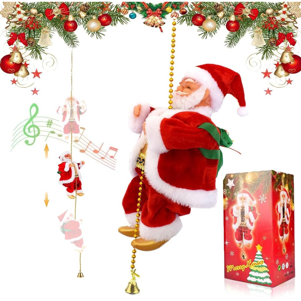 Climbing Santa On Chain, Electric Climbing Santa Claus, Climbing Santa with Music, Climbing Santa Up