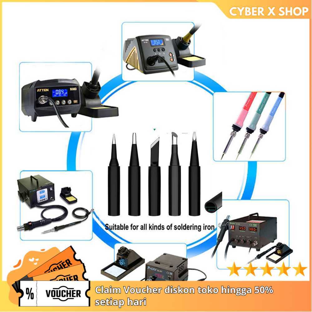 [CYBER] Set Mata Solder Iron Tip 5 PCS | Peralatan Elektronik Rumah Tangga | Replacement Tip Station