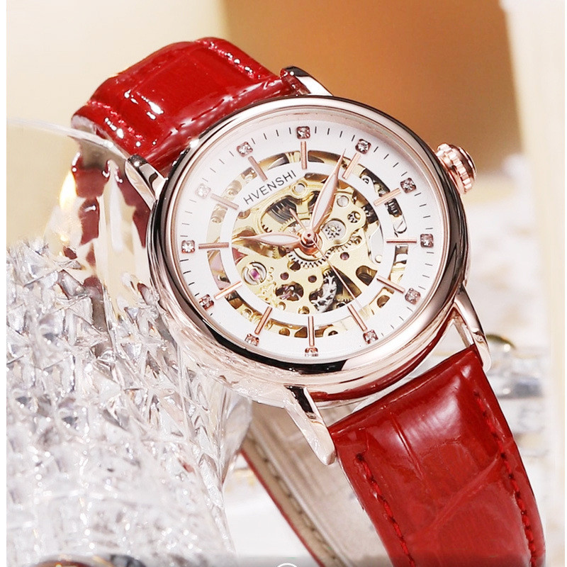 Brand Women's Watch Double-Sided Hollow Automatic Mechanical Watch Fashion Steel Band Women's Watch