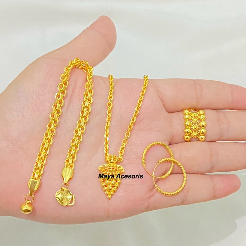 Set Perhiasan Nori Medan Imitasi Emas 24 K Terbaru