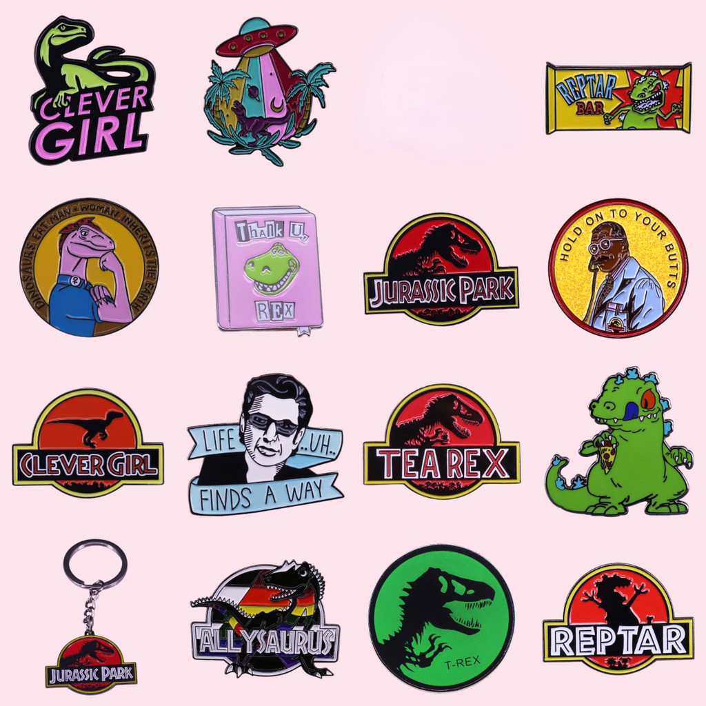 Pin Club | Dinosaur Enamel High Quality Hard Brooch Animal Tyrannosaurus Velociraptor Custom Raptor 