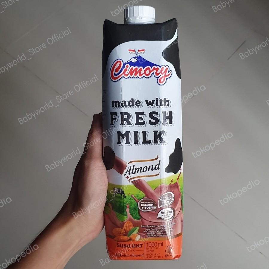 Cimory Fresh Milk Susu UHT 1000ml Rasa Almond / Marie