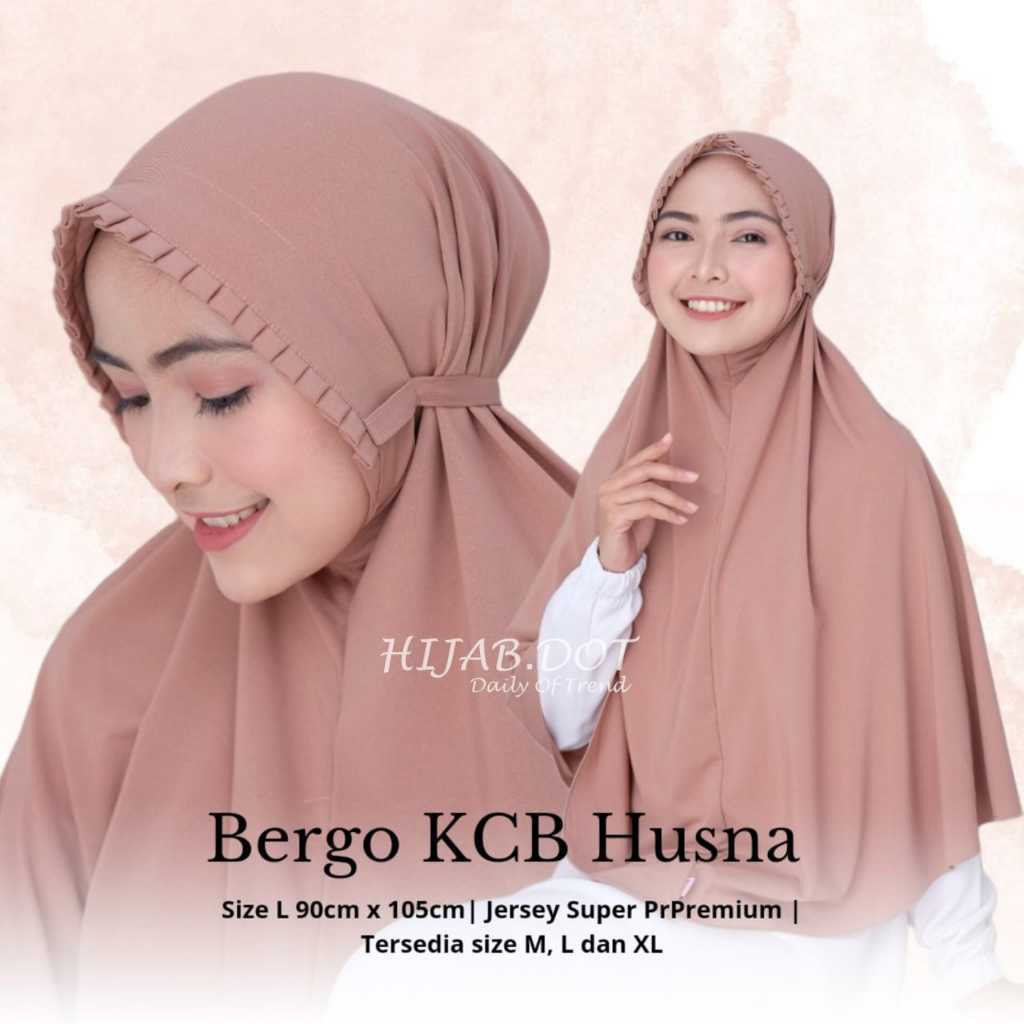 GALVASHOP Jilbab Bergo KCB Husna Size L & XL Jersey Premium By HIJAB.DOT