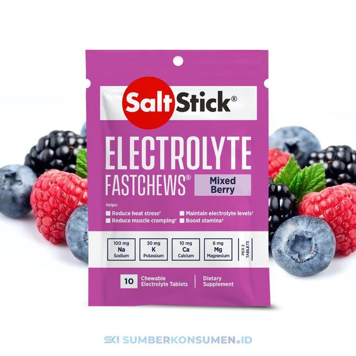 SaltStick FastChew Semua Rasa 10pc Sachet / Salt Stick Electrolyte Fast Chews FastChews - Mixed Berr
