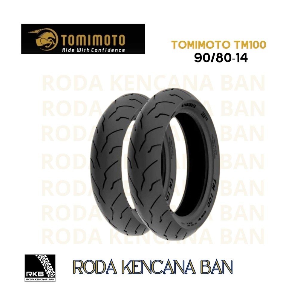 Ban Motor TOMIMOTO TM100 size 90/80 R14 - Tubeless Ban Belakang BEAT, SCOOPY, VARIO 125/150, MIO, FI