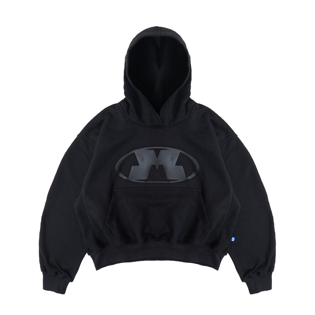 Moxie Hoodie Boxy Fit Draftsplit Unisex Cotton Fleece 330GSM - Black