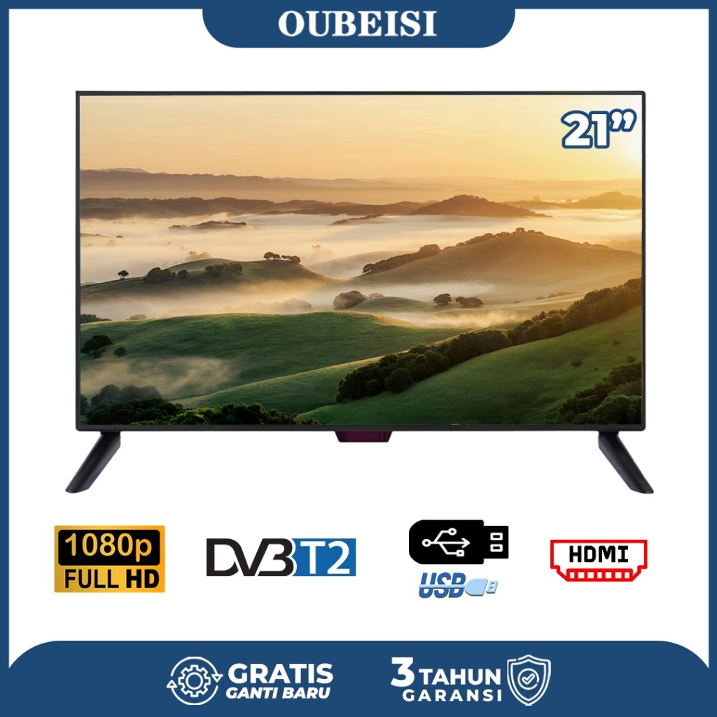 OUBEISI TV Digital TV 21/22/24/25 Inch TV LED FHD DVB T2