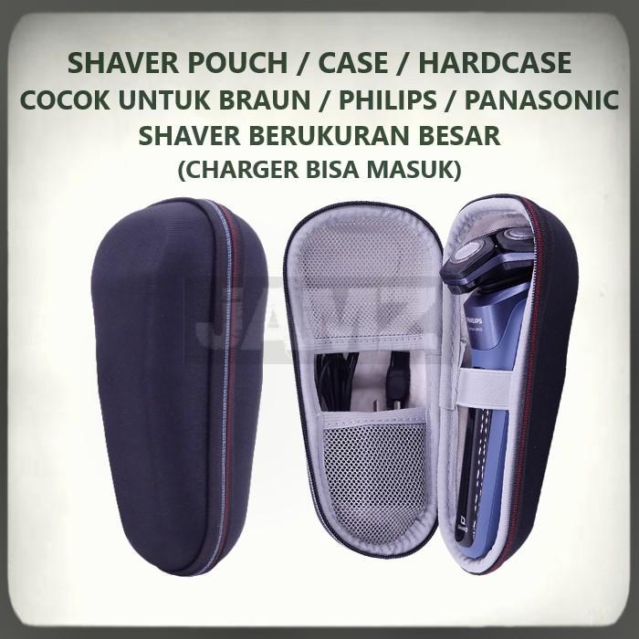 Shaver Pouch Hardcase for BRAUN / PHILIPS / PANASONIC Shaver Case Tempat Penyimpanan Alat Cukur Trav