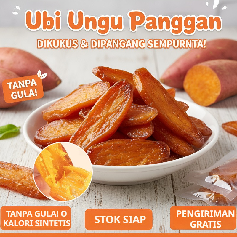 ✨COD + Pengiriman 24 Jam ✨Keripik Ubi Jalar Kukus & Dipanggang Segar / Keripik Ubi Jalar Kukus Tanpa