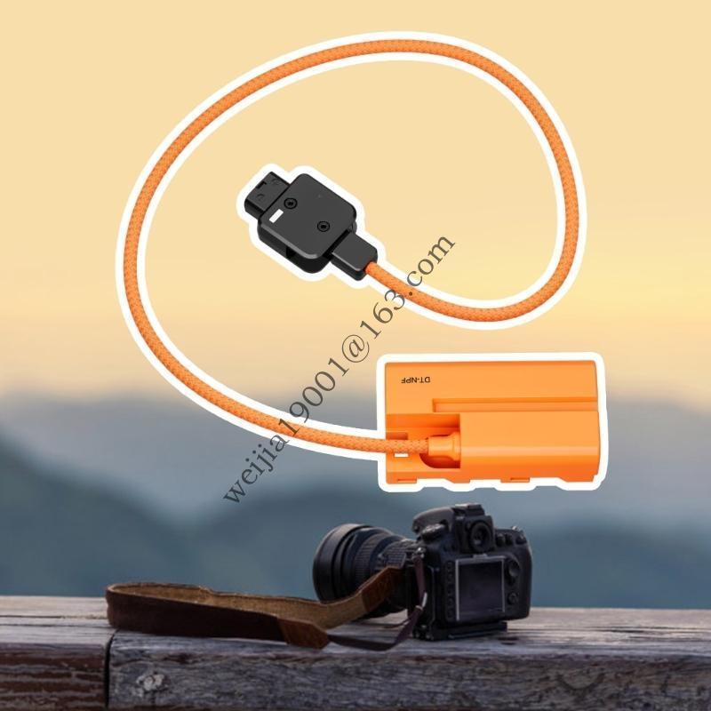 Power D Tap To NPF Dummy Battery Cable Braided Cable Coupler for F970 F960 .H05A