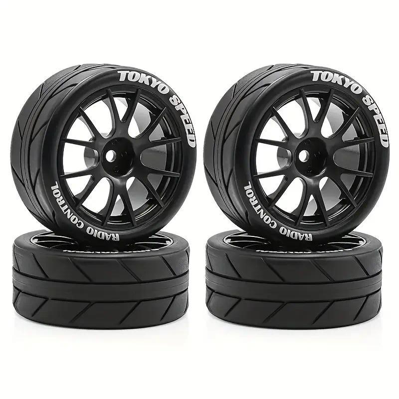 4 buah Ban dan Hub Roda untuk Mobil RC Drift Tanpa Batas, untuk Mobil RC 1/10 HSP Wltoys 144001 1240