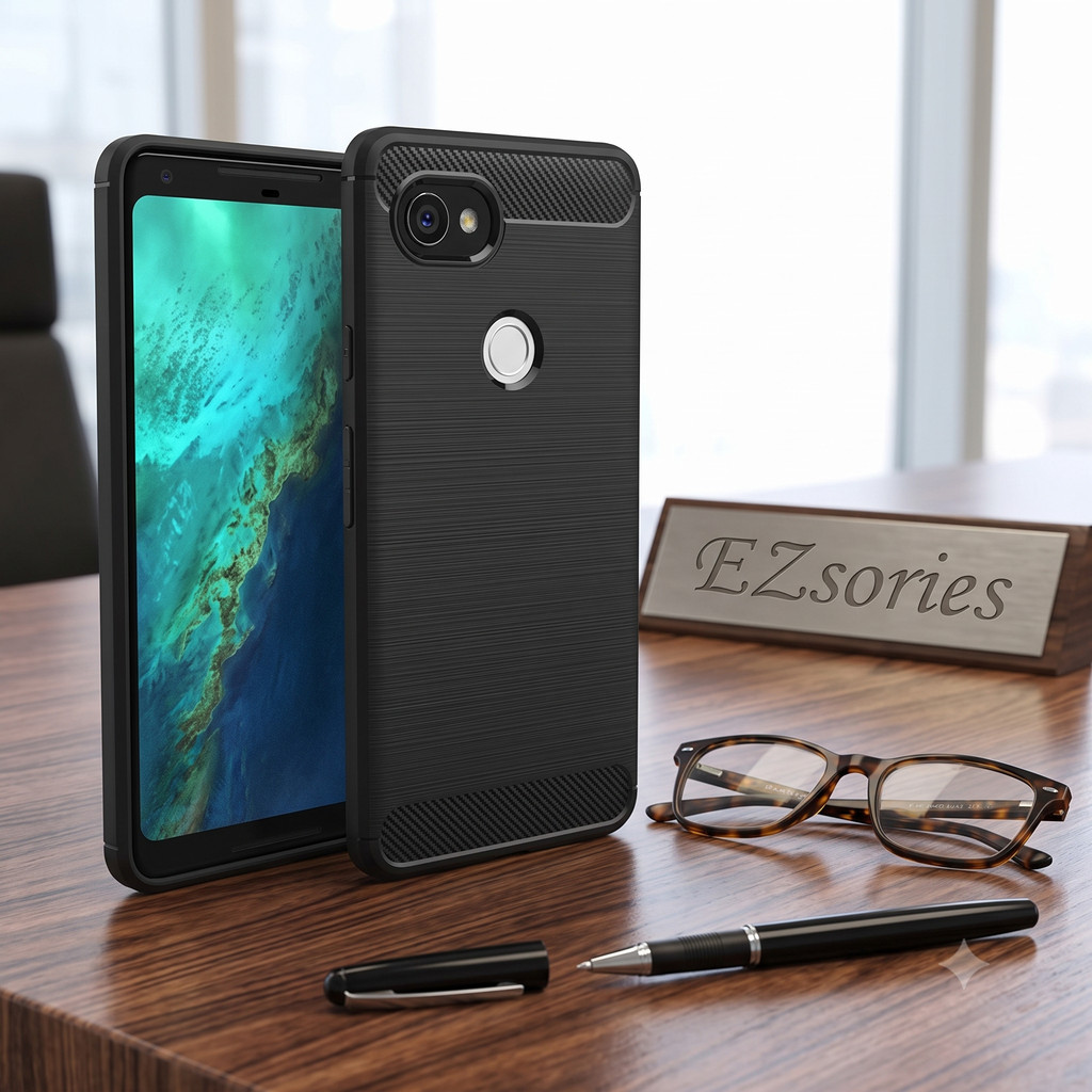 CASE FOR GOOGLE PIXEL 2XL RUGGED CARBON PREMIUM ARMOR SHOCKPROOF ANTI BENTURAN DESAIN SPORTY ELEGAN 