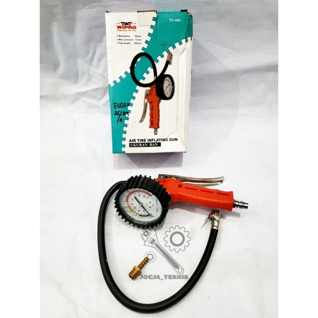 Tire Inflator TG 60G 174 PSI - Pengisi Angin Ban Plus Meteran  TG 60G Wipro Original