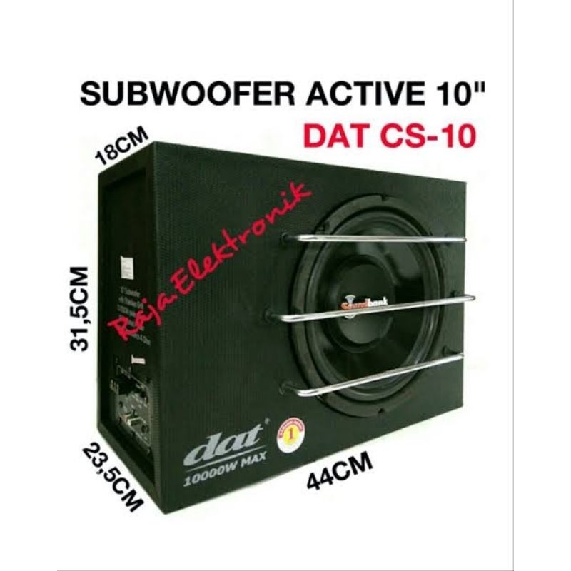 ll CAR SPEAKER ACTIVE SUBWOOFER MOBIL DAT CS 10 CS10 SPIKER AKTIF AKTIP STAINLESS GRILL GARANSI RESM