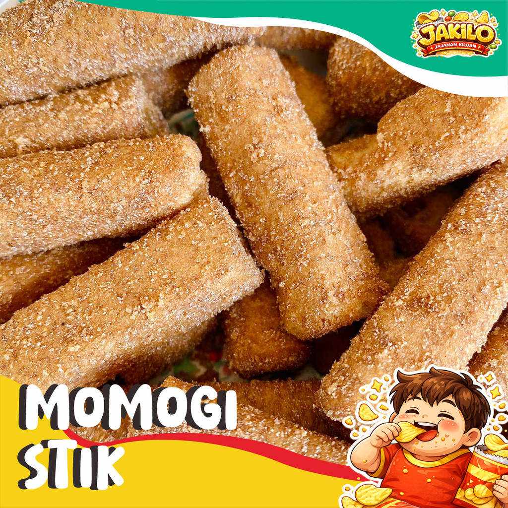 Momogi Stik Jagung 100gr Momogi Rasa Coklat Pandan Jagung Manis- JAKILO Jajanan Kiloan
