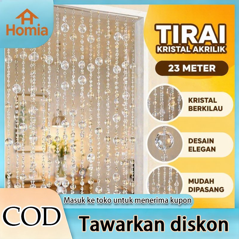 Tirai Manik Manik Akrilik Kristal Rantai Roll Untuk Dekorasi Pintu Jendela Nikah