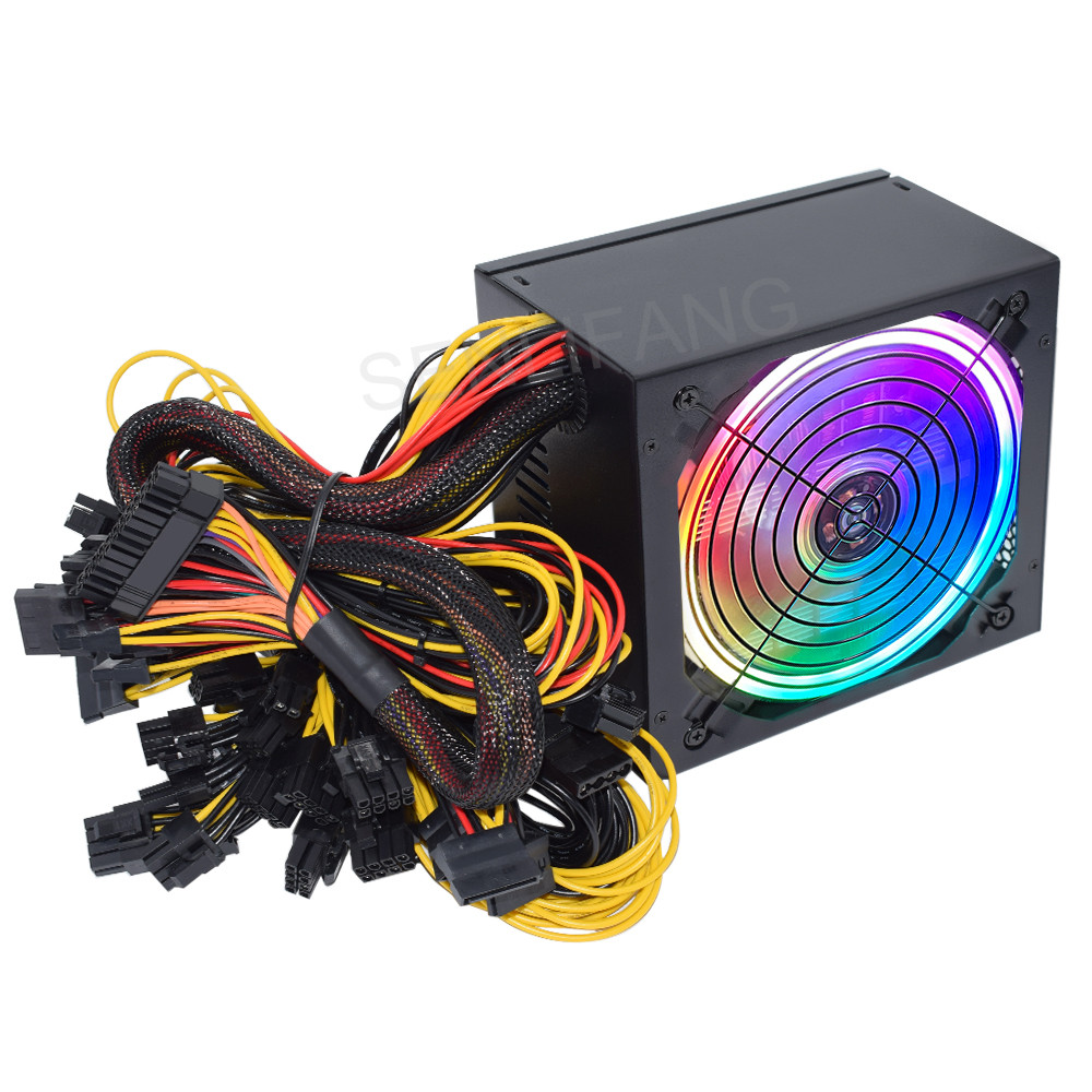 2000W Colorful PSU ATX Gold Mining Power Supply SATA IDE For BTC ETC RVN Rig Ethereum Computer Machi