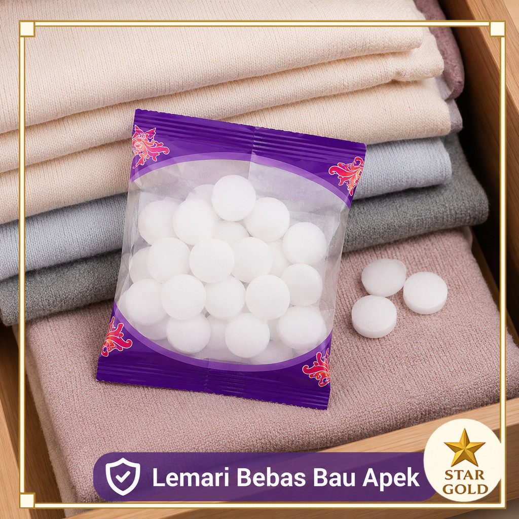 Kapur Barus Pengharum Lemari Bola Putih Kecil Aroma Segar Anti Jamur Anti Bau Apek Pengusir Kecoa da