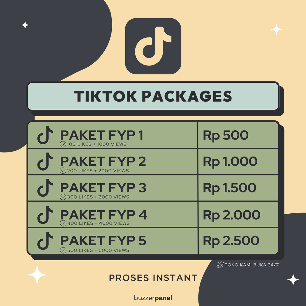 Paket FYP Tiktok Like dan View Tiktok Permanen | Tiktok Like View Bergaransi Real Mix Worldwide Indo