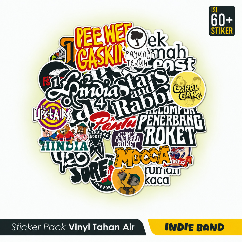 Stiker Pack Band Indie Tahan Air Free Cutting Desain