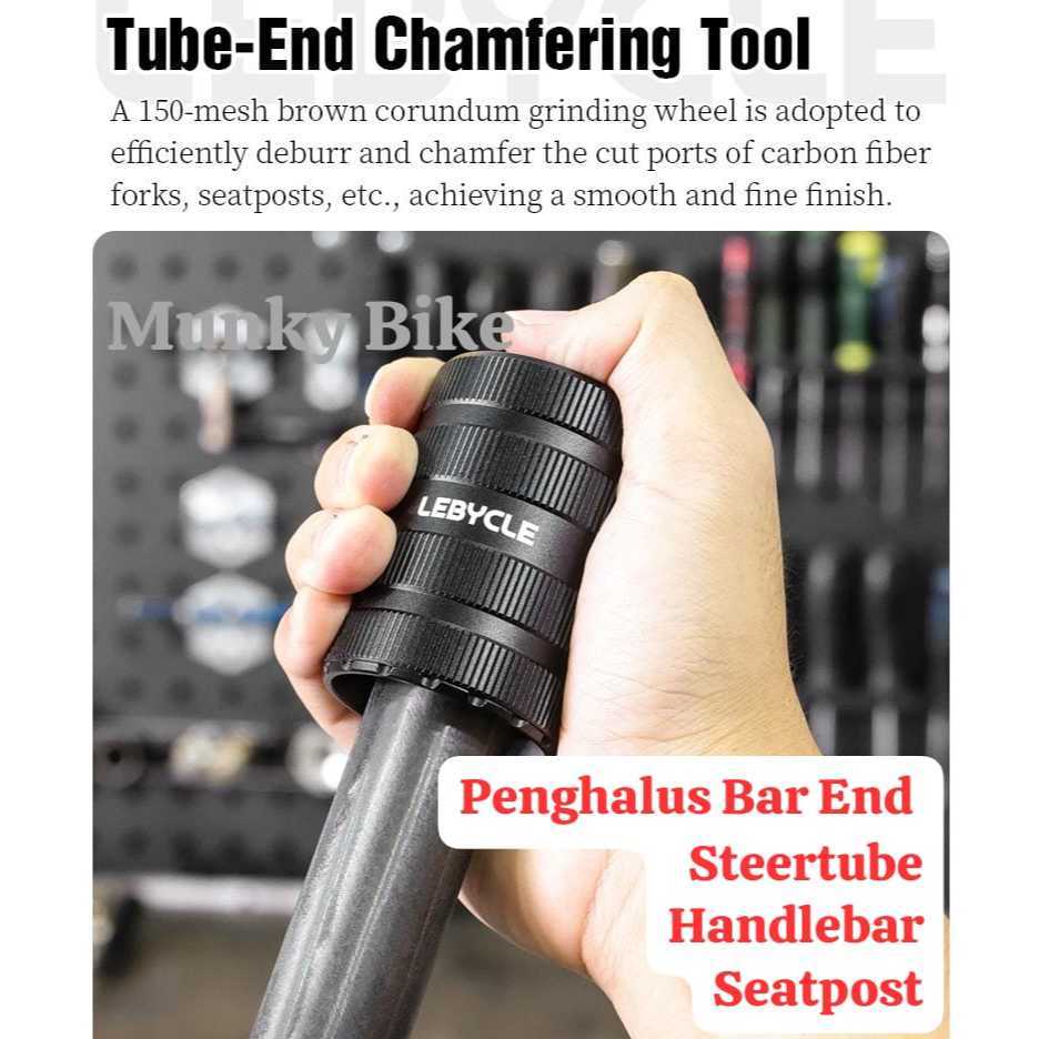 Foto Lebycle Tool Alat Penghalus Pengkikis Kikir Tepi Bagian Dalam Luar Tube Bar End Chamfering Chamfer Deburring Reamer Tool For Front Steertube Fork Seatpost Handlebar Stang Carbon Fiber Pipes Bike