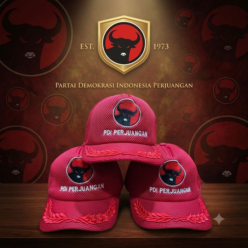Topi Partai PDI Topi jarang Pdi Perjuangan Merah