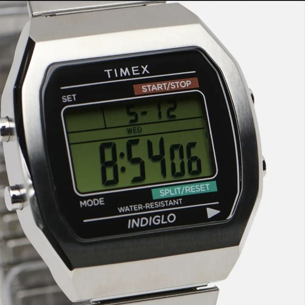 Jam Tangan Timex T80 Digital Stainless Steel Case Unisex