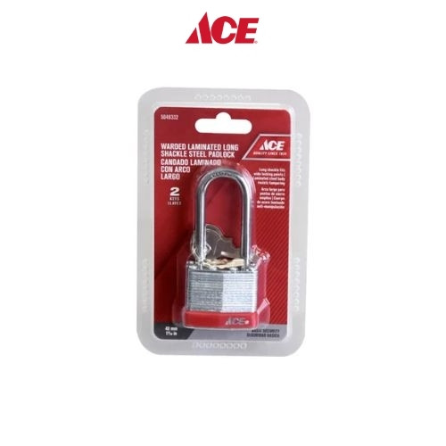 Ace Warded Long Shackle Padlock Stl 40Mm