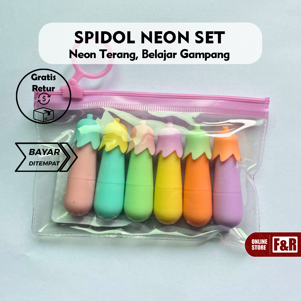 Stabilo Bentuk Terong Mini Pastel Lucu Desain Sayur Unik Highlighter untuk Catatan Sekolah Kantor da
