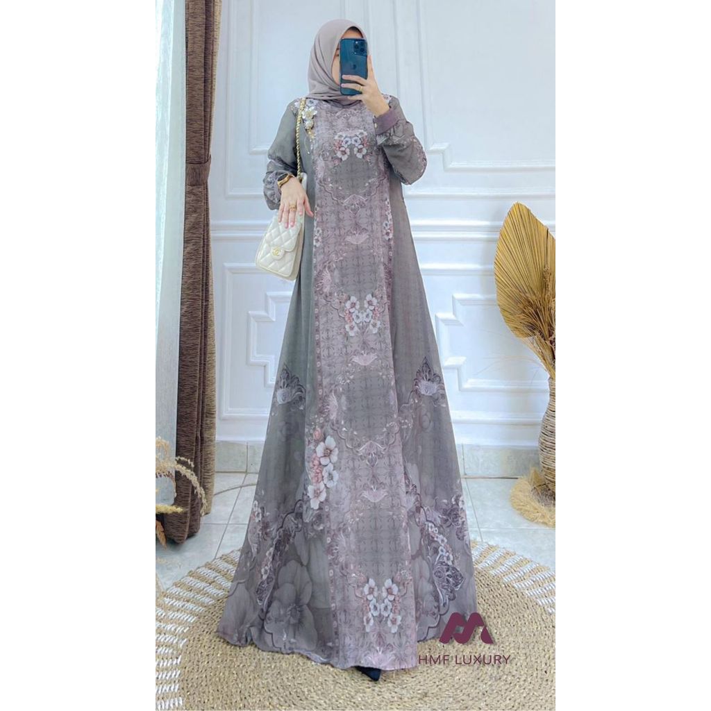 SAMEHA DRESS GAMIS MUSLIM BY HMF LUXURY READY SIAP KIRIM BAHAN DOUBLE FURING DIJAMIN NYAMAN DAN ADEM