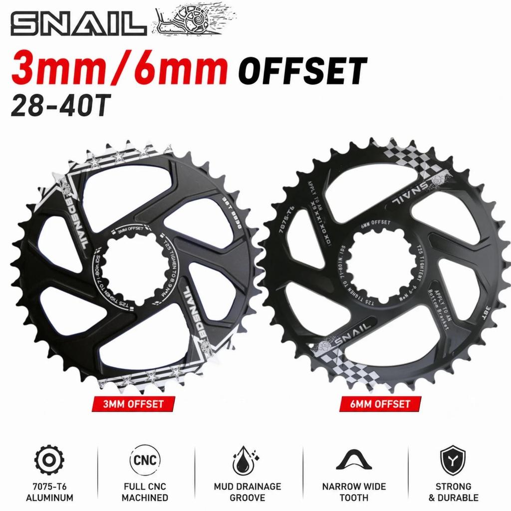 Snail ainring Round 3mm 6mm Offset For Sram rect Mount Eagle 28 30 32 34 36 38 40t X9 X0 XX1 XO1 MTB