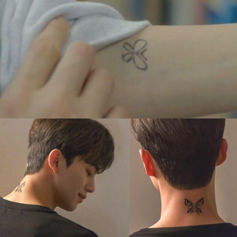 Tato Basic Tahan 5-7 Hari Stiker Tato Nevertheless Songkang Tatto temporer kupu kupu Drama korea - D