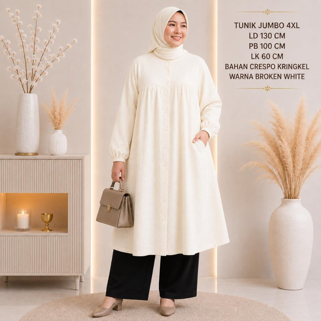 Tunik Jumbo Ld 130 Cm Model Polos Terbaru Koleksi Terbaru - Salsa Tunik