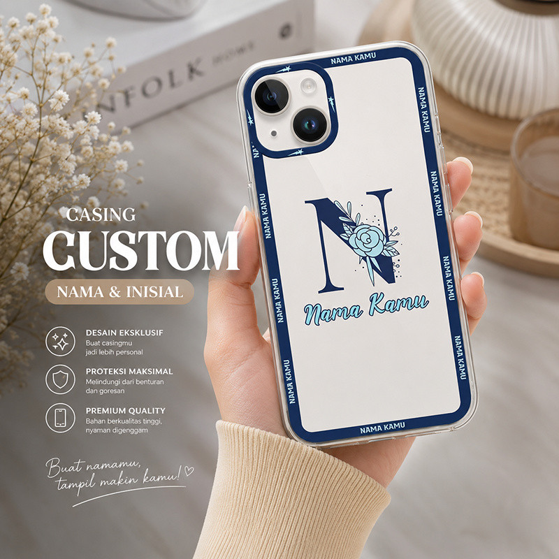 WIJAYACASE Case HP Custom Nama & Inisial Untuk SAMSUNG A57 - A37 - A56 - A55 - A54 - A53 - A52 - A52