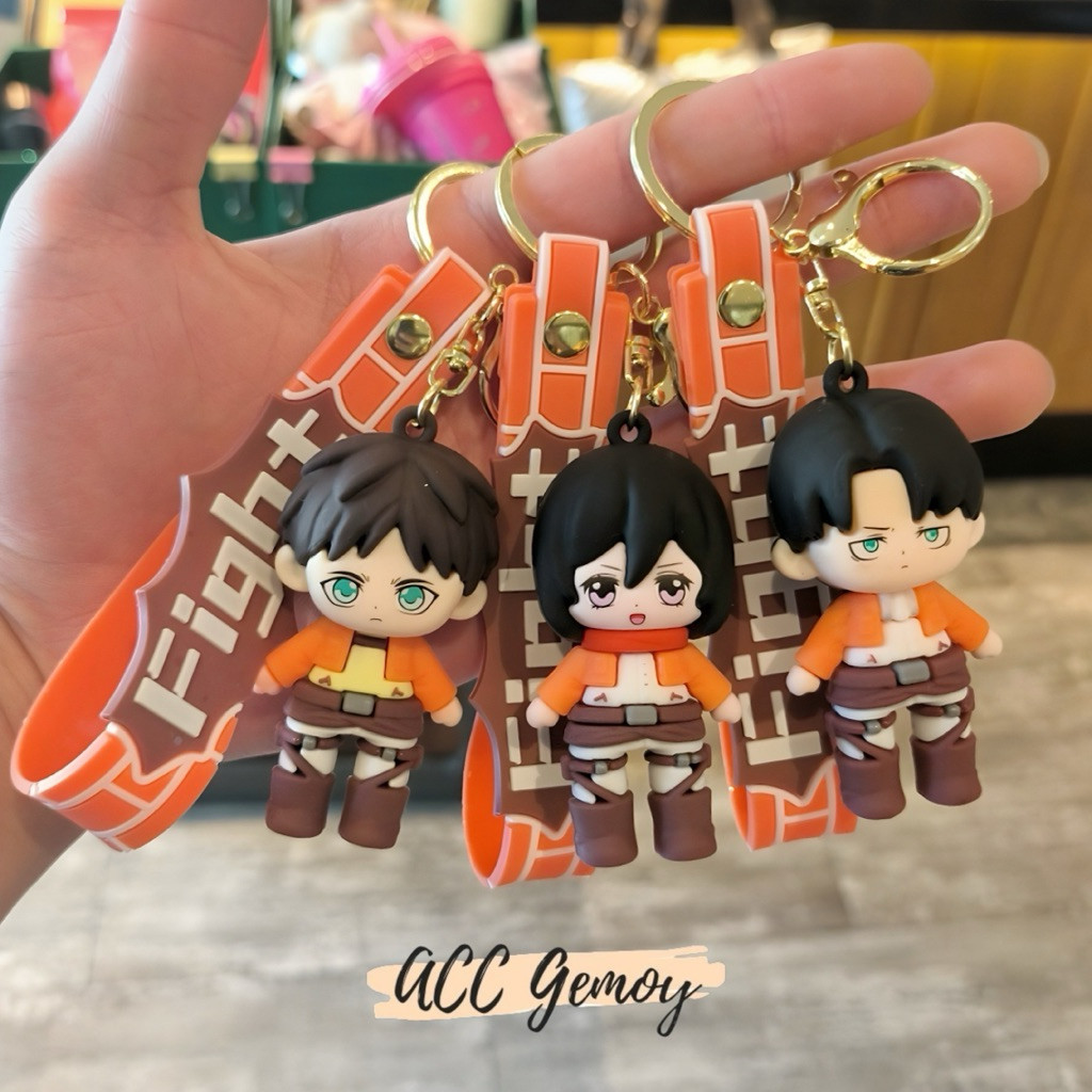 SUPER CUTEE ~ ACC GEMOY - Gantungan Kunci Anime Attack on Titan AOT gantungan Tas Aksesoris