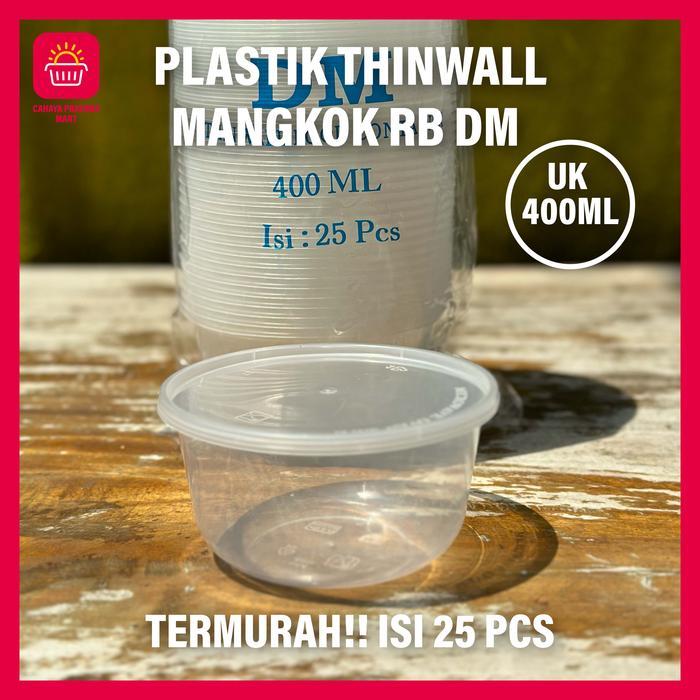THINWALL MANGKOK MANGKUK PLASTIK BULAT DATAR Thinwall Bowl Round mangkok makan plastik 200ml 300ml 4