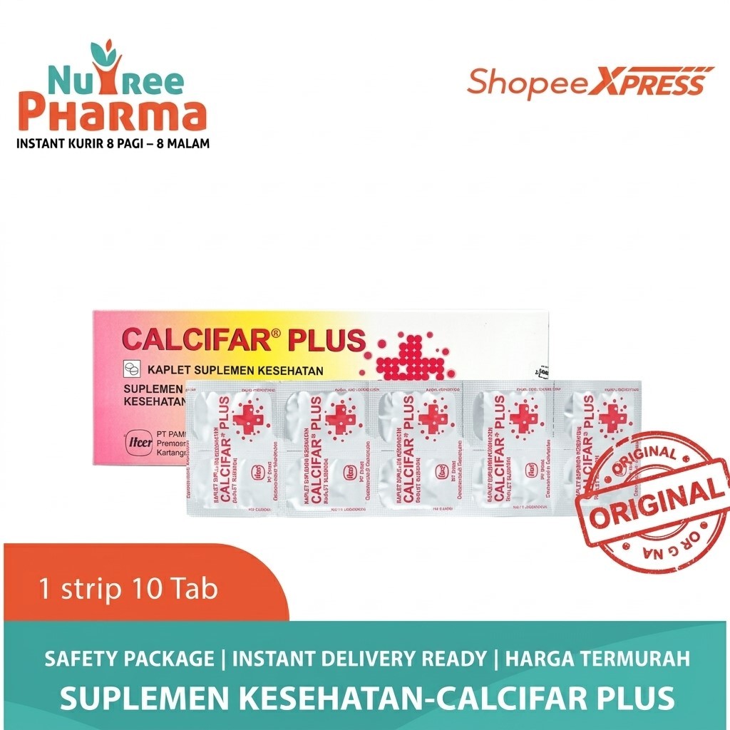 Calcifar Plus Strip isi 10 Tablet Kunyah - Kalsium Ibu Hamil