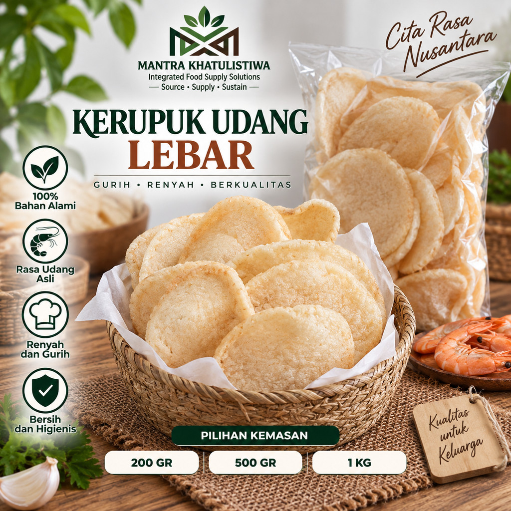 KERUPUK UDANG LEBAR CAP WINDU MENTAH KERUPUK UDANG BESAR