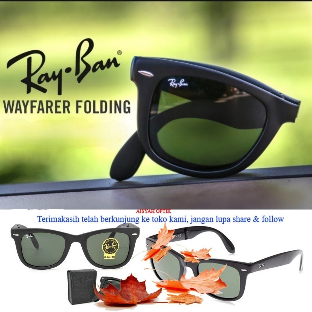 TERLARISSS , , , KACAMATA GAYA RAYBAN WAYFARER FASHION PRIA DAN WANITA LENSA KACA ASLI POLARIZED ANT