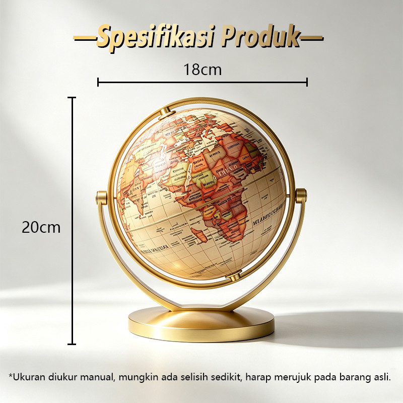 Globe Dunia Antik 720 Derajat Putar Semua Arah Bisa Ditulis & Dibersihkan Untuk Pelajar Hiasan Meja