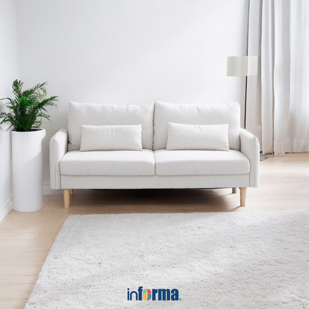 Informa Kimi Sofa Fabric - Krem Sofa Ruang Tamu Sofa Minimalis Kursi Santai Kursi Ruang Tamu
