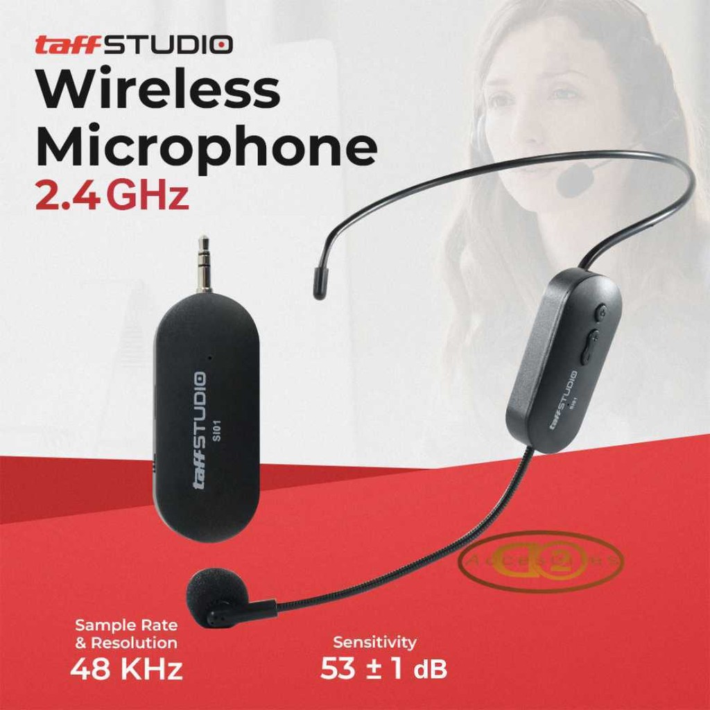 Arsyl Mart Wireless Microphone 2.4 Ghz Headset Cs With Receiver - Si01 Aksesoris Elektronik