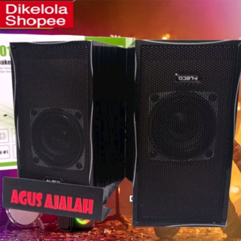 SPEAKER MINI BASS 600WATT SOUND SALON MINI FLECO F-017 ORIGINAL SYSTEM UNTUK HP LAPTOP KOMPUTER TV a