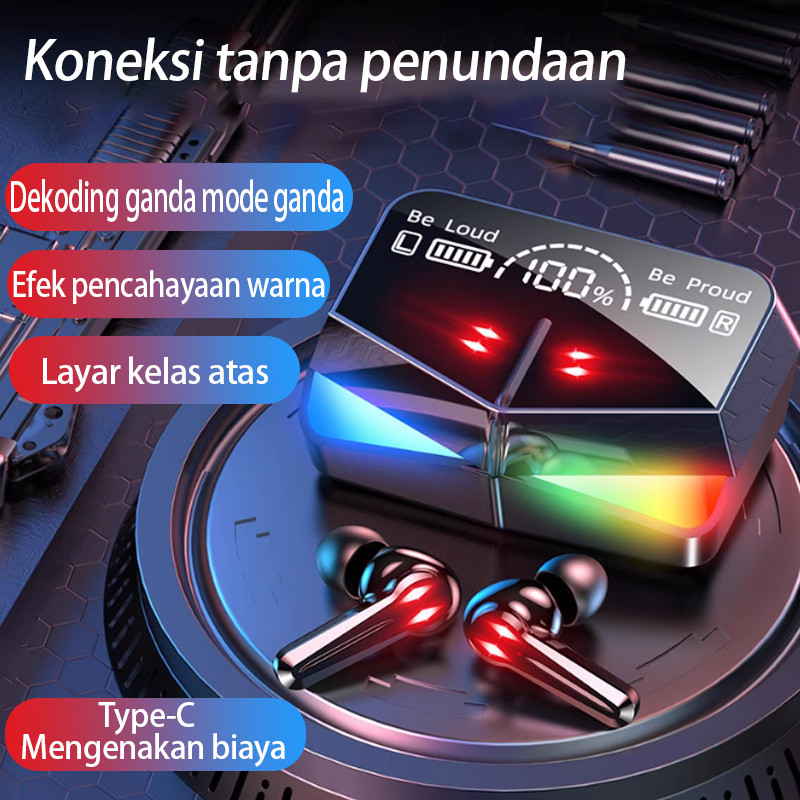 COD wx8 TWS Earphones Bluetooth M28 LED Display Hifi Sound Stereo Wireless Headphones Earbuds V5.3 B