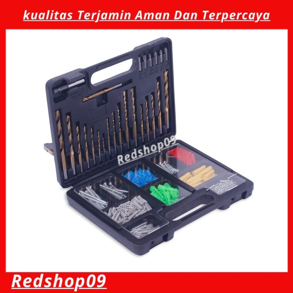 Krisbow Set Perlengkapan Mata Bor 301 Pcs/Set Perlengkapan Alat Bor