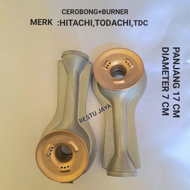 CEROBONG+BURNER KOMPOR GAS HITACHI TODACHI TDS ORIGINAL 1SET